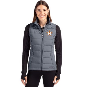 Houston Astros Cutter & Buck Evoke Hybrid Softshell Recycled Womens Full Zip Vest - 1 of 1