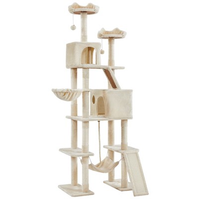 Yaheetech 82.5"H Large Plush Cat Tree with 2 Cozy Condos