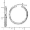Black Bow Jewelry 2.5mm, Satin, Diamond Cut Sterling Silver Hoops - 25mm (1 Inch) - 4 of 4