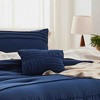 BAGOKIE 4-Piece Pinch Pleat Striped Bed in a Bag Comforter Set for All Season - 3 of 3