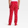 Men's Santa Print Ribbed Holiday Matching Family Pajama Pants - Wondershop™ Red - 2 of 4