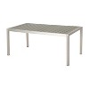 Chery Life Outdoor Aluminum Dining Table with Faux Wood Top, Gray Finish, Gray - 3 of 4