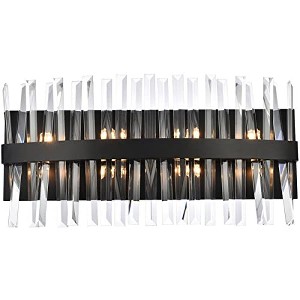 Elegant Lighting Serephina 24 inch crystal bath sconce in black - 1 of 4
