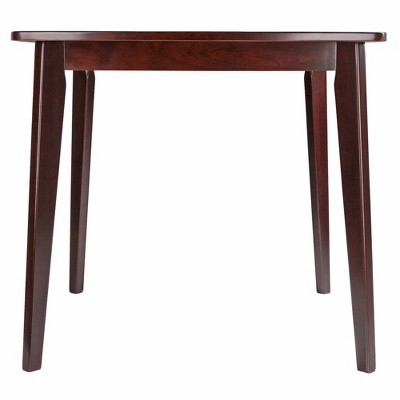 Transitional Square Walnut Dining Table with Tapered Legs