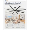 84in Large Ceiling Fans with Light and Remote Control, Industrial Ceiling Fans with 6 Speeds Reversible for Garage, Patios, Black - 2 of 4