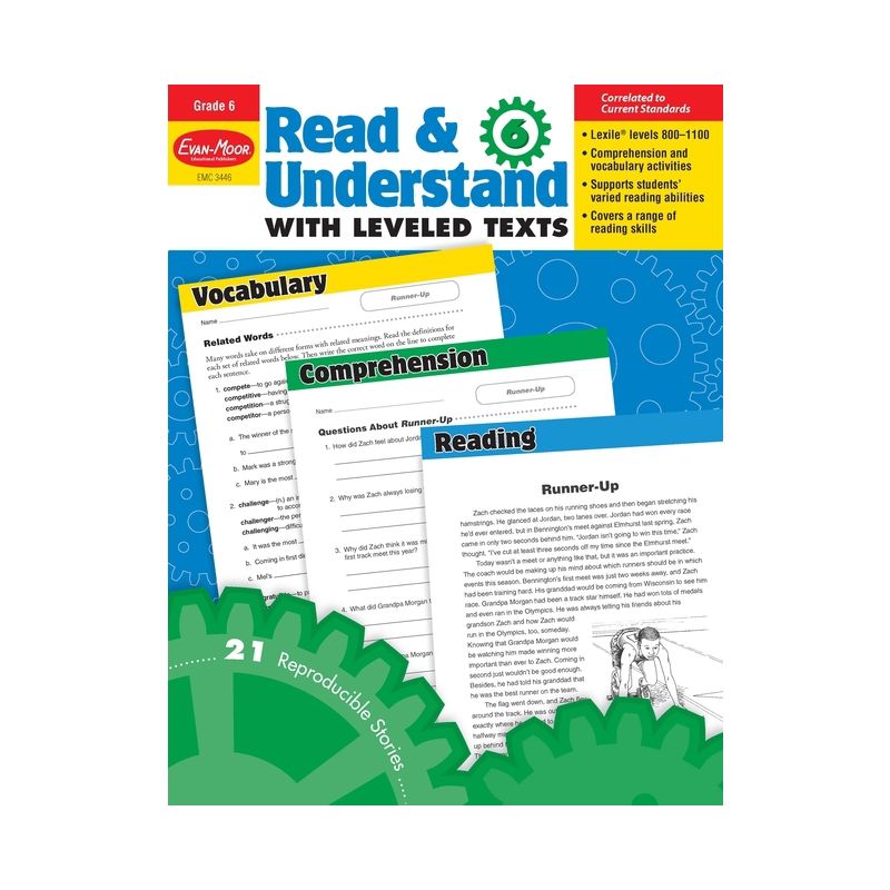 Read and Understand with Leveled Texts, Grade 6 Teacher Resource - (Read & Understand with Leveled Texts) by  Evan-Moor Educational Publishers, 1 of 2