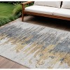 Ivory Charcoal And Silver Abstract Washable Indoor Outdoor Area Rug - 2 of 4