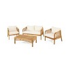 Okak Boho Acacia Patio Acent Chairs/Patio Furniture Set,Wicker Rattan Club Chairs,Set of 1/2/3,Outdoor Conversation Seating for Patio,600lbs Max - 2 of 4