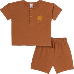 Modern Moments™ by Gerber Toddler Boys' 2-Piece Henley Shirt and Shorts Set - 1 of 4
