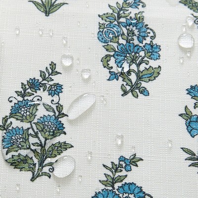 Tropez Blue and Green Polyester Block Print Napkins, Set of 4