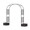 90.5"Garden Arch Trellis for Climbing Plants,PE Coated Metal with 2 Planter Boxes,Decorative Wedding Arch Frame Weather-Resistant for Party Christmas - 3 of 4
