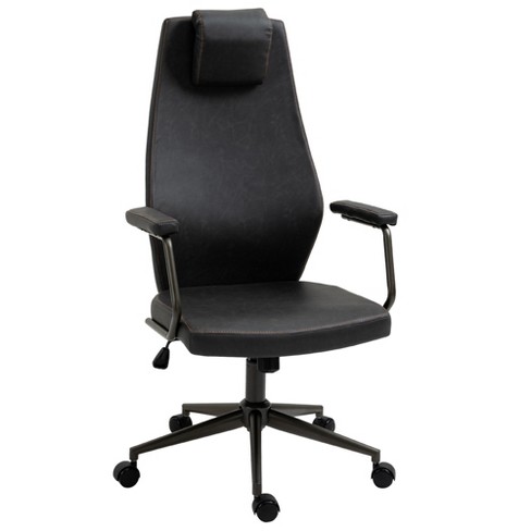 Office Chair, Ergonomic Computer Chair with Adjustable Lumbar Support,  Executive High Back Chair, Leather Desk Chair Flip-up Arms, Swivel Rolling  Work