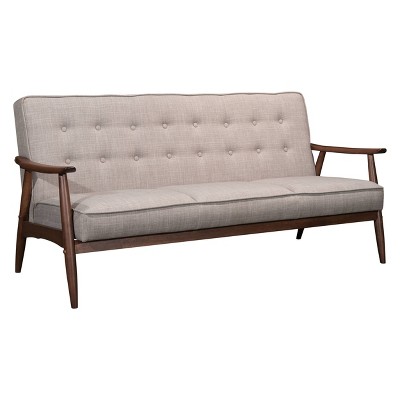 68" Mid-Century Retro Tufted Upholstery Sofa Putty - ZM Home