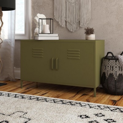 Olive Green Metal Office Locker Cabinet with Adjustable Shelving
