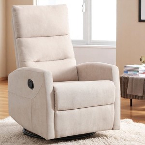 Mshliw Manual Recliner Chair with Rocker and 360° Swivel, Fabric Upholstered Lounge Chair with Handle Recline for Living Room,Adjustable Recline - 1 of 4