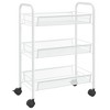 vidaXL 3-Tier Kitchen Trolley White 18.1 in.x10.2 in.x25.2 in. Iron - 2 of 4
