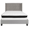 Emma and Oliver Full Accent Extended Panel Platform Bed/Memory Foam Mattress-Light Gray Fabric - 4 of 4