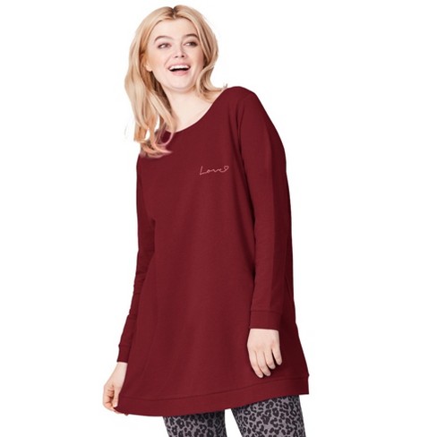 Red tunic sweatshirt online