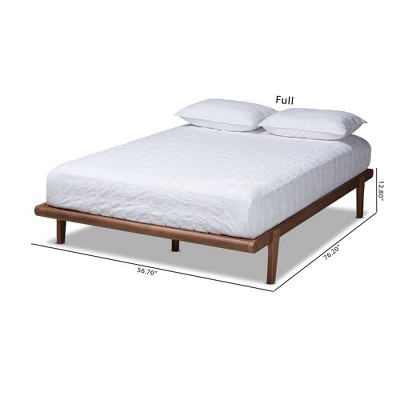 Kaia Walnut Brown Full Size Mid-Century Modern Platform Bed Frame