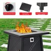 28" Square Propane Fire Pit Table, 50,000 BTU Steel Outdoor Heater with Lava Rocks, Gray - 4 of 4
