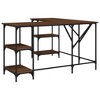 vidaXL Desk Brown Oak 54.7 in.x54.7 in.x29.5 in. Engineered Wood - 2 of 4