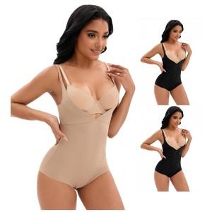 INSPIRE CHIC 3 Pcs Women's Cami Adjustable Straps Tummy Control Bust Butt Lifter Body Shapers - 1 of 4