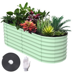 GustoWave Four Size Raised Garden Bed,Galvanized Raised Bed,Garden Boxes Outdoor,Galvanized Planter,Planter Raised Boxes,Metal Garden Box,Rubber Edge - 1 of 4