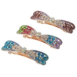 Unique Bargains Women's Sparkly Rhinestones Hair Clips 3 Pcs - 1 of 4