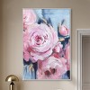 Art Remedy Pink Flowers with Gold Leaves Beach Life Inspired Wall Art Framed - 2 of 4