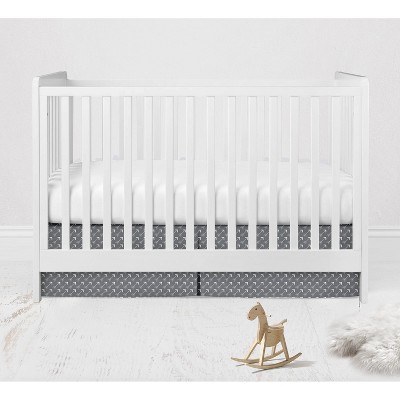 Bacati - Woodlands Gray Arrows Neutral Cotton Crib/Toddler Crib Skirt