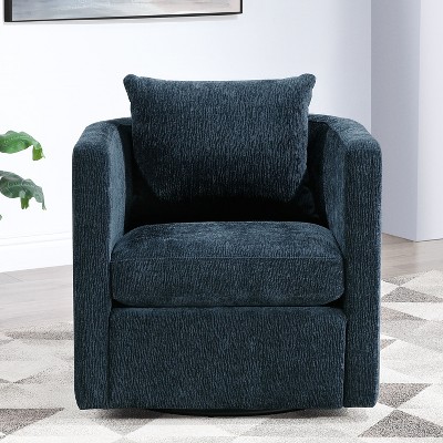 NicBex Performance Fabric Swivel Barrel Chair Modern 360-Degree Rotating Accent Chair for Living Room, Office, Lounge