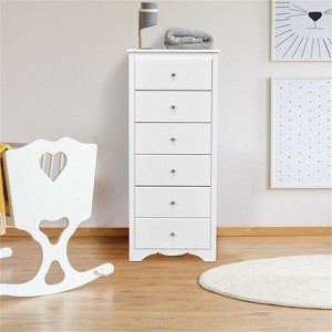 HDZNVF 6 Drawers Chest Dresser Clothes Storage Bedroom Furniture Cabinet, white - 1 of 4