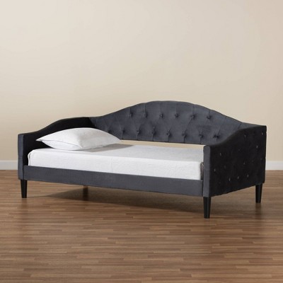 Luxurious Velvet Upholstered Full Daybed with Wood Frame and Tufted Design