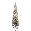 8ft. Flocked Pencil Artificial Christmas Tree with 500 Clear Lights and 646 Branches – Tall Slim X-Mas Glow - 2 of 4