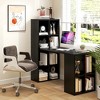 Costway Computer Desk with Bookshelf 12 Cubes Study Writing Table Laptop Workstation - 2 of 4