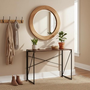 Homy Casa Harper Folding Desk with Wood Top and Metal Frame for Home Office & Small Spaces - 1 of 4