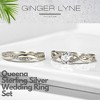 Queena Sterling Silver White Gold Wedding Ring Set for Women Cz Engagement Ring Eternity Band Ginger Lyne Collection - 2 of 4