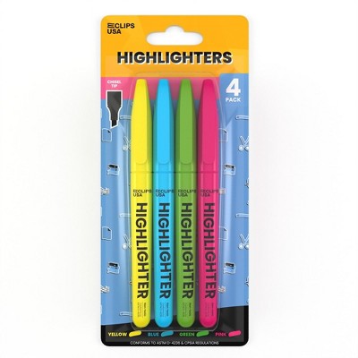49481: Assorted Smooth Tip Highlighters - 4 Pack (48 Packs)
