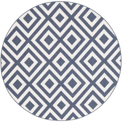 Mark & Day Maya 7'3" Round Woven Indoor & Outdoor Area Rugs Charcoal: Modern Ikat Design, Stain-Resistant, Pet Friendly