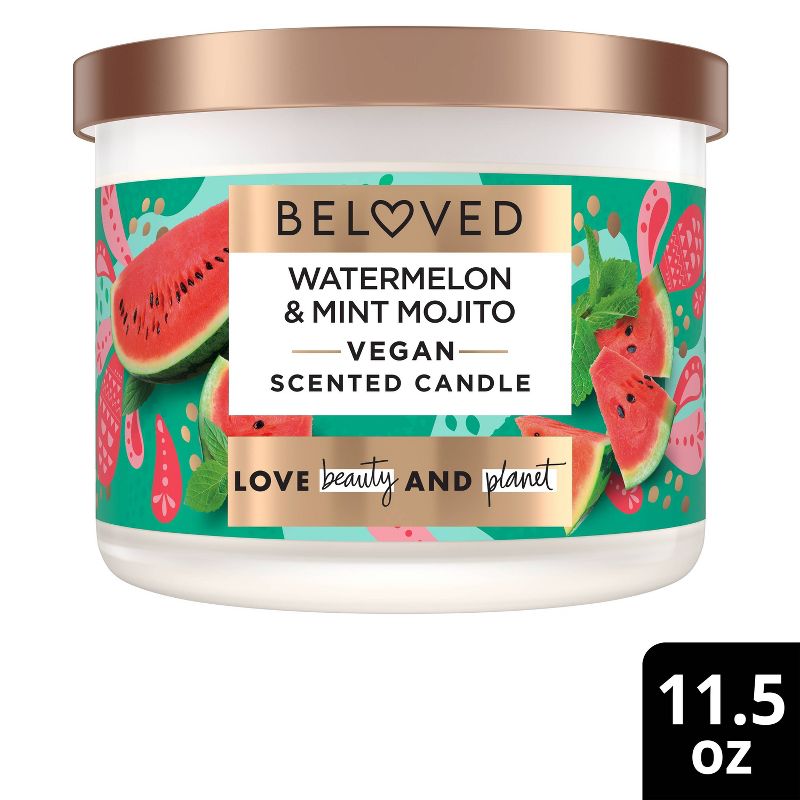 Beloved Watermelon &#38; Mint Mojito 2-Wick Vegan Candle - 11.5oz, 1 of 7
