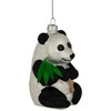 Northlight Glittered Panda Bear Glass Christmas Hanging Ornament - 4" - Black and White - 4 of 4