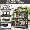 Outdoor Garden Cold Frame, Mini Greenhouse with Movable Wheels, Cold Frame with Openable Roof and Storage Box, Wood Cold Frame-Coolbibila - 3 of 4