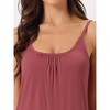 cheibear Women's Loungewear Solid Color Ruffle Trim Camisole Tops with Shorts Pajama Sets - 4 of 4