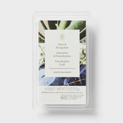 12ct Aloe and Bergamot, Lavender and Eucalyptus, Eucalyptus Leaf Wax Melts - Threshold™