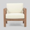 Genser 2pk Acacia Wood Club Chairs Brown/Beige - Christopher Knight Home: Weather-Resistant Patio Furniture - 3 of 4