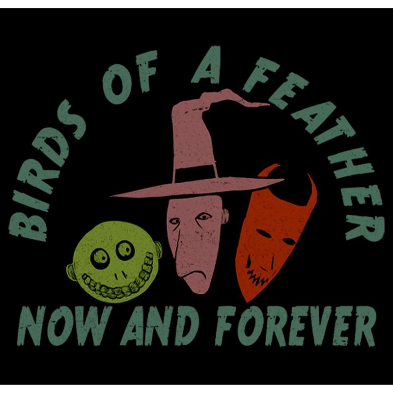 Juniors Womens The Nightmare Before Christmas Birds of a Feather Now and Forever T-Shirt, 2 of 5