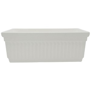 The HC Companies 18-Inch Venetian Window Planter Box with Drain Plug, White - 1 of 4
