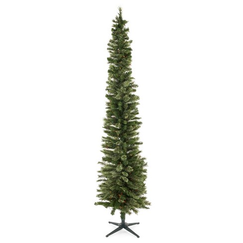 Narrow pre deals lit christmas tree