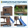 2-Story Cedar Kids Playhouse,Elevated Outdoor Fort w/ Slide, Sandbox & Step Ladder - Backyard Wooden Play Set, Weather-Resistant Cedar - 4 of 4