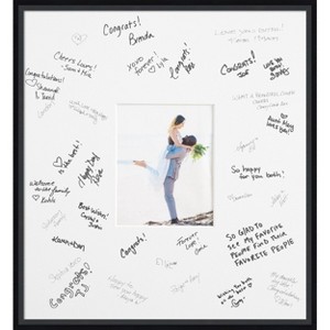 Lucie Signature Mat Picture Frame – Guest Book Alternative for Weddings, Graduations, or Retirement – Autograph Photo Mat for Signature Board - 1 of 4